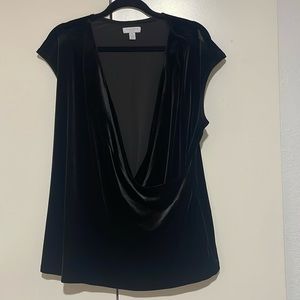Charter club 1X black velvet sleeveless blouse